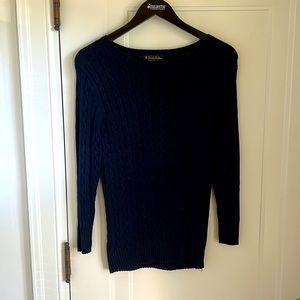 Brooks Brothers 100% silk knit navy sweater
